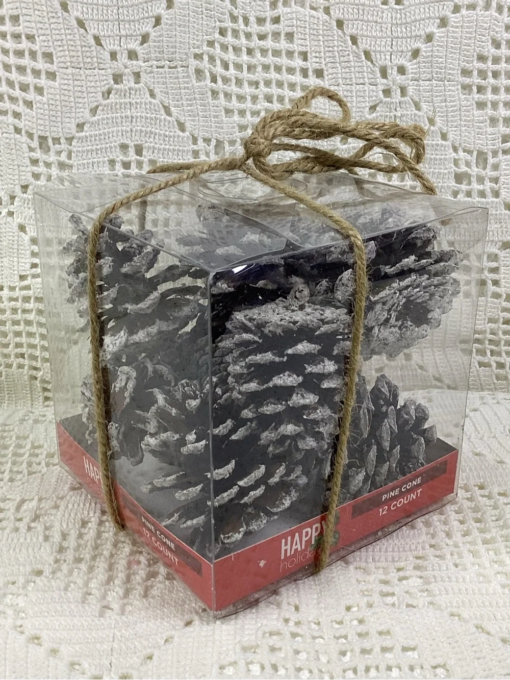 Pine Cones - White-Tipped Natural Holiday Decor (12 Count)